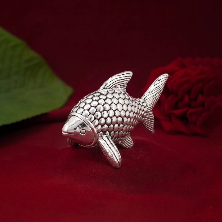 Auspicious Silver Fish Showpiece - Made With Pure 925 Silver
