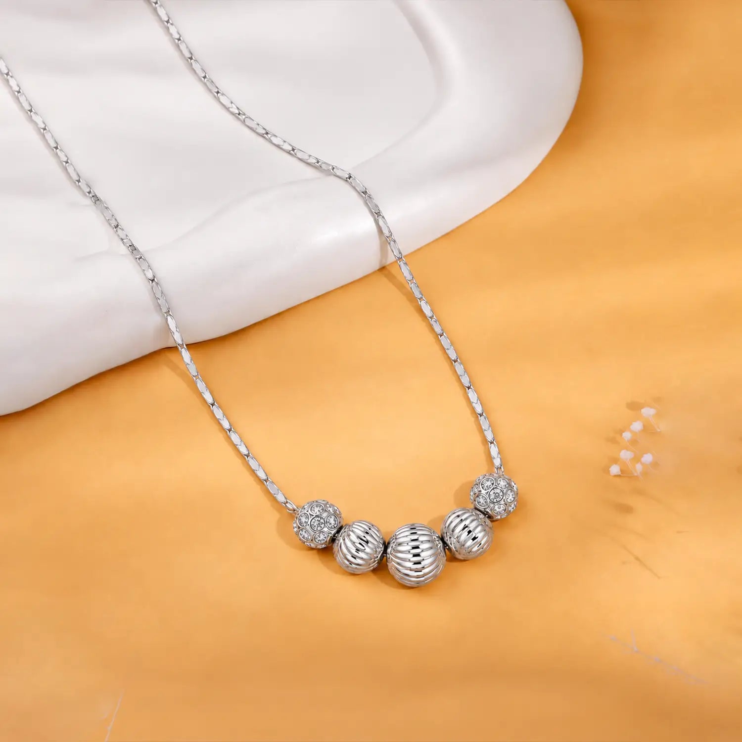 Elegant Triple Orb Silver Chain - Made With Pure 925 Silver