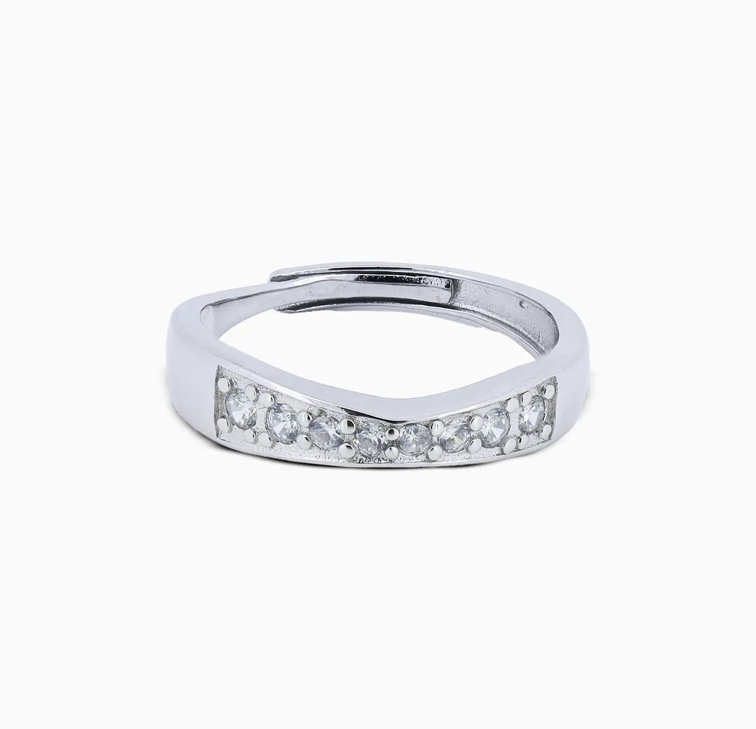 Pure Silver Sleek Diamond-Cut Band Ring - Made With Pure 925 Silver