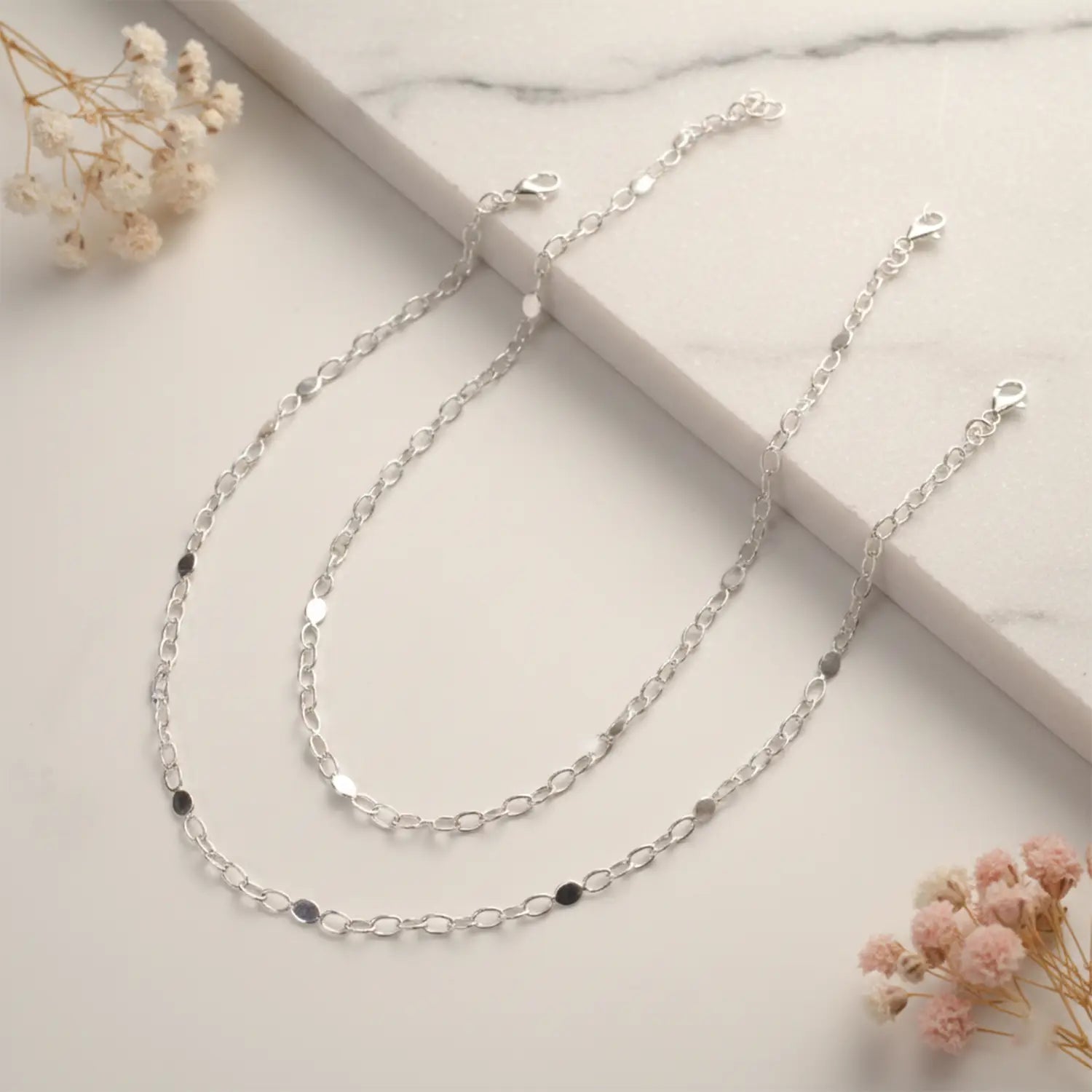 Minimal Disc Pure Silver Anklet- Made With Pure 925 Silver