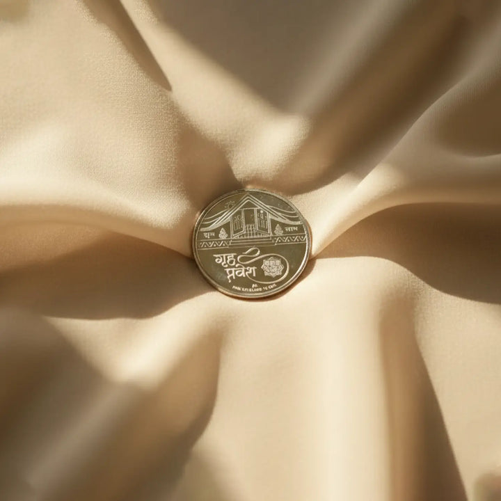 Griha Pravesh Fine Silver Coin - Made With Pure 925 Silver