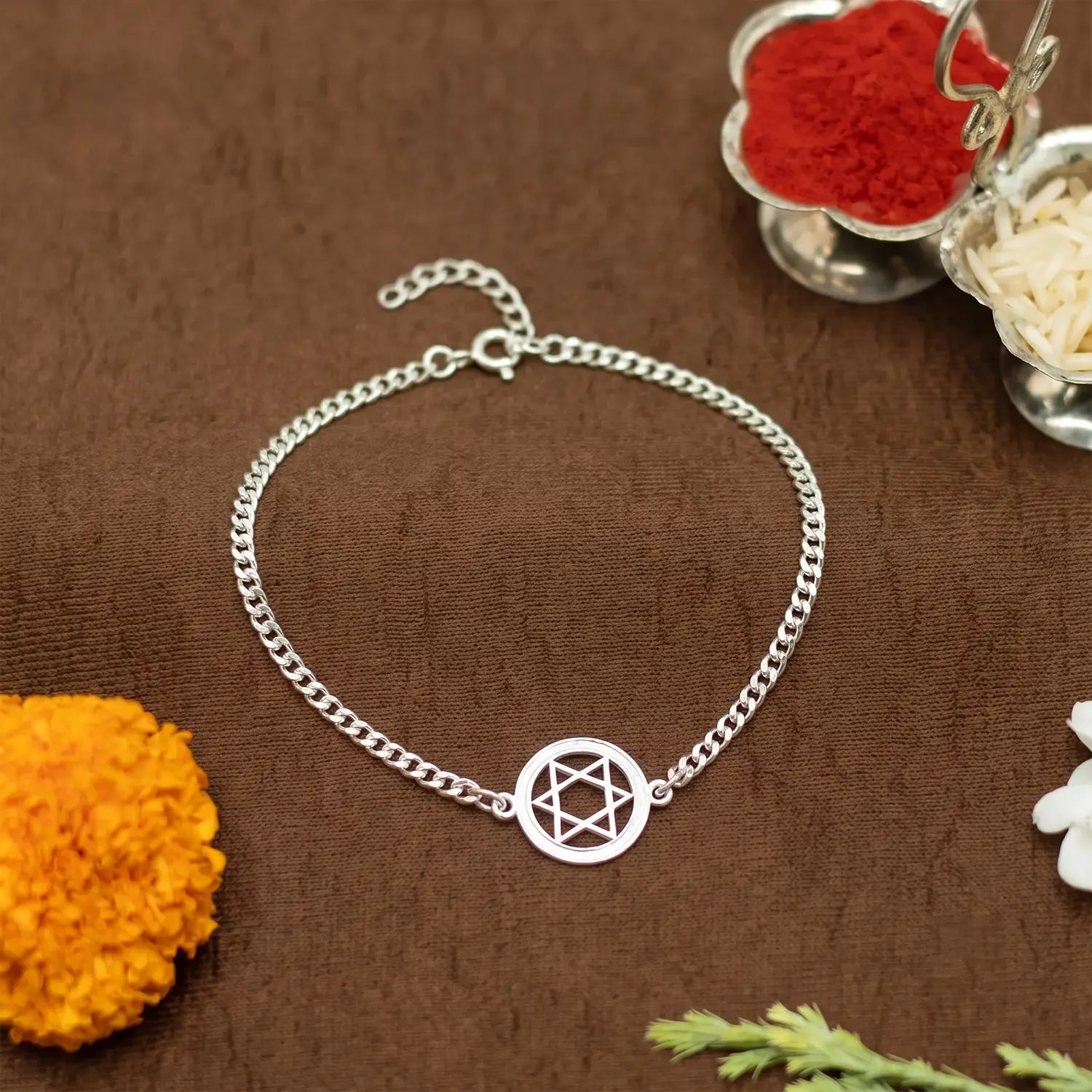 Divine Shree Yantra Silver Bracelet - Made With Pure 925 Silver
