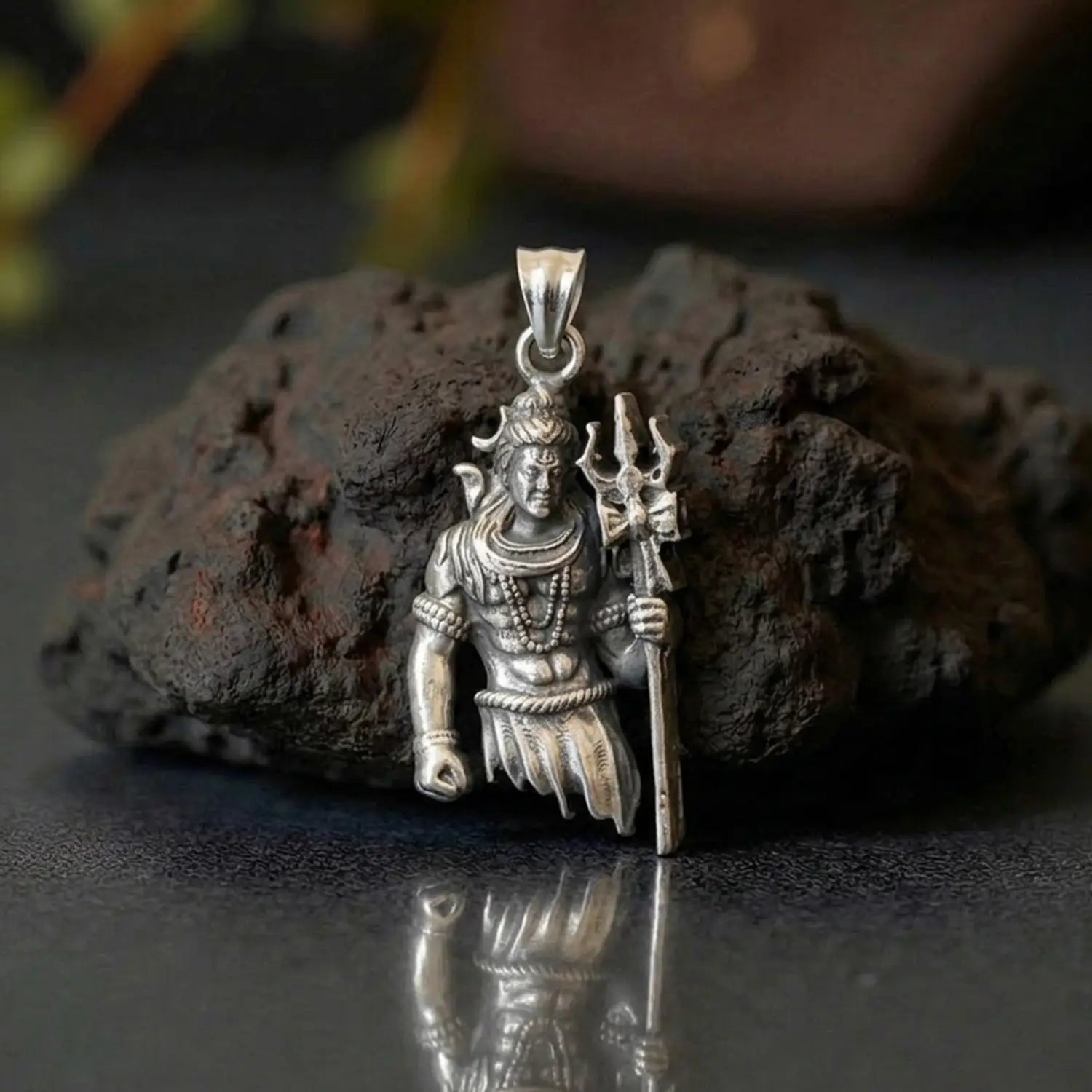 Mahadev Trishul Power Silver Pendant - Made With 925 Pure Silver