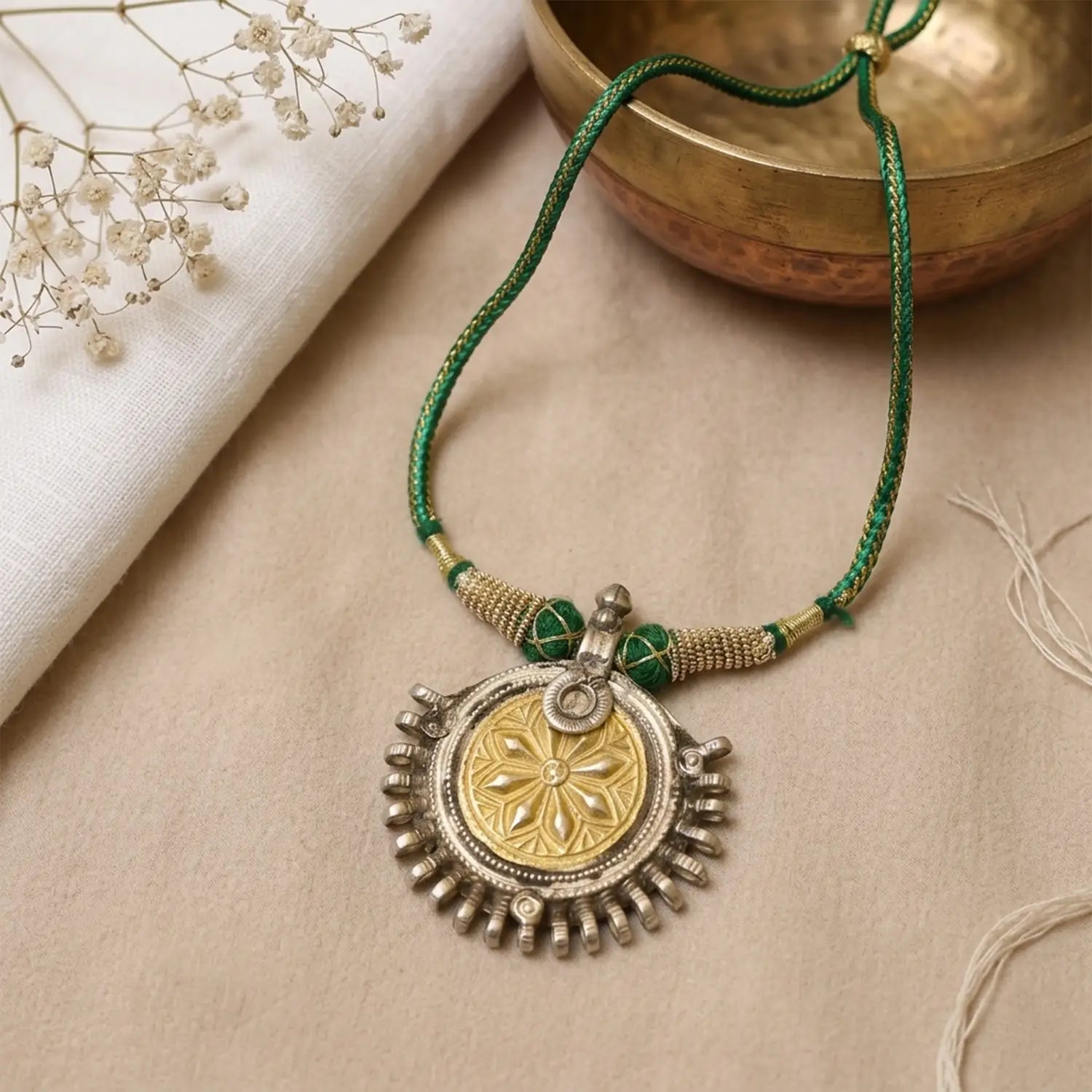 Royal Sunburst Traditional Pure Silver Pendant - Made With Pure 925 Silver