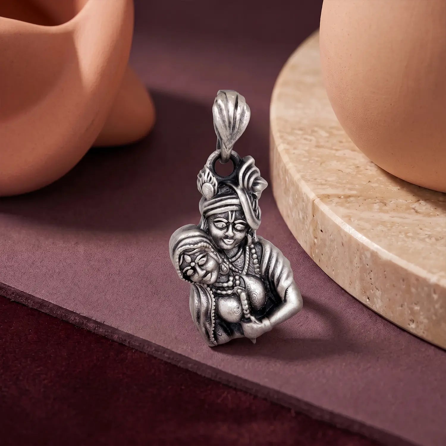 Divine Krishna Silver Pendant - Made With Pure 925 Silver