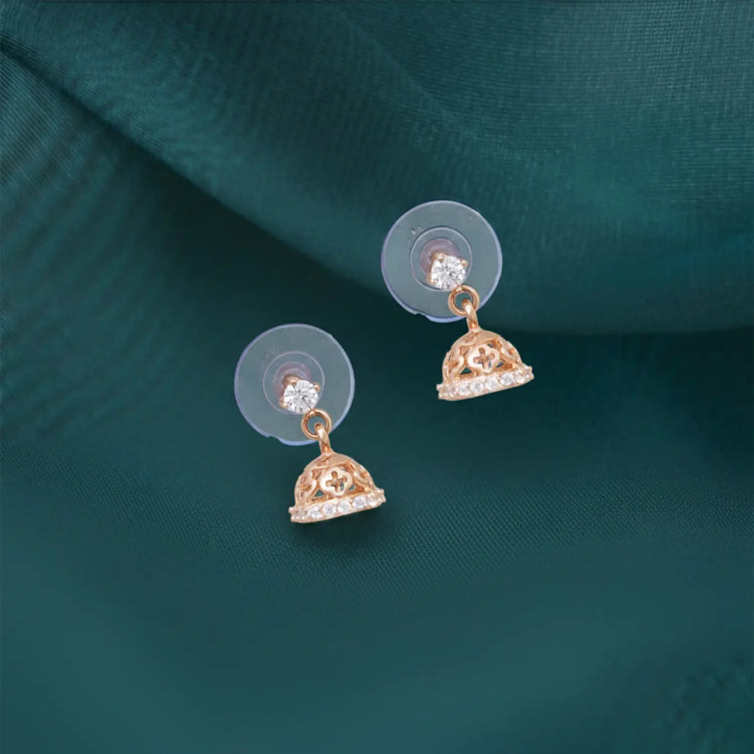 Golden Aura Silver Jhumki Drop Earrings- Made With Pure 925 Silver