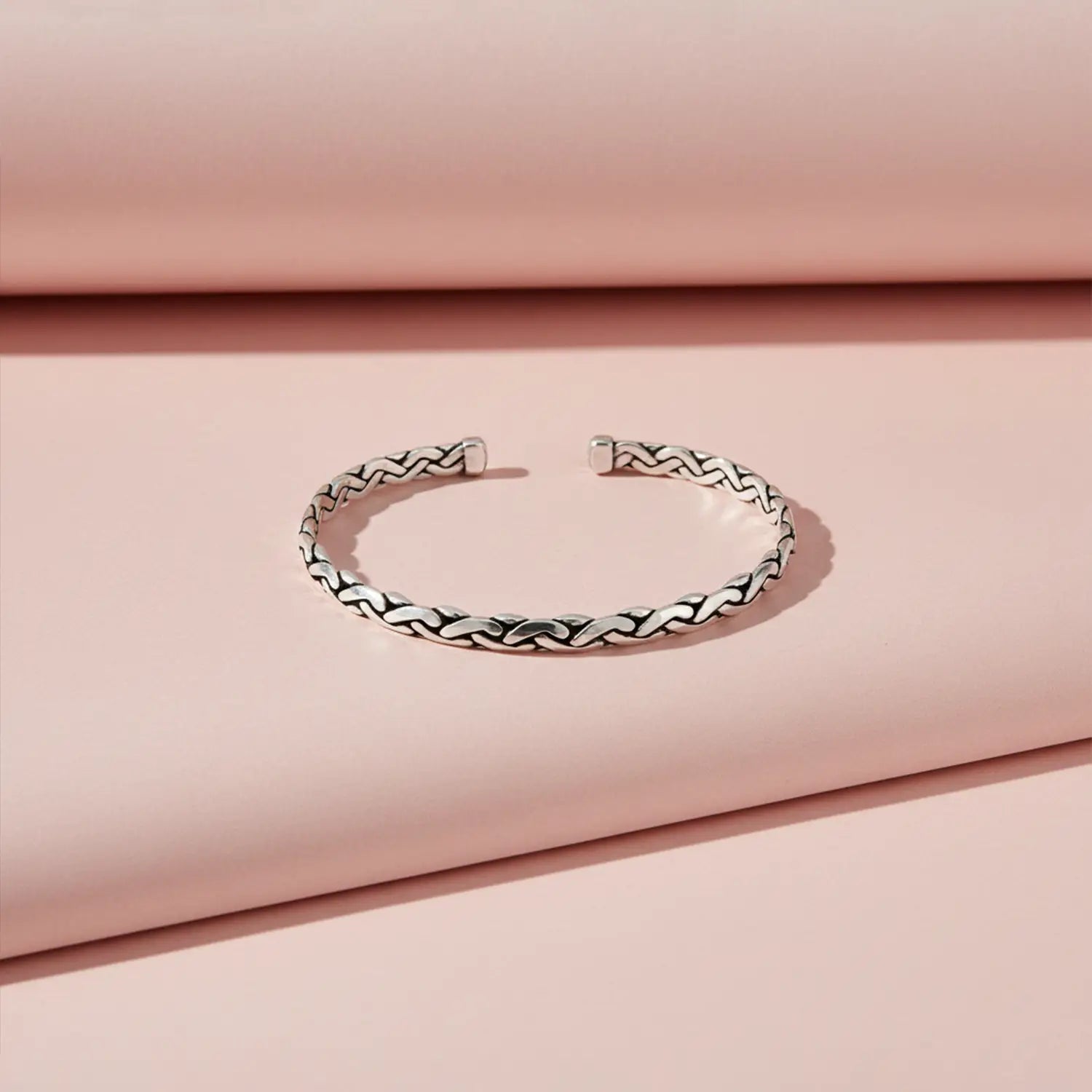 Braided Pure Silver Cuff Bracelet - Made With Pure 925 Silver