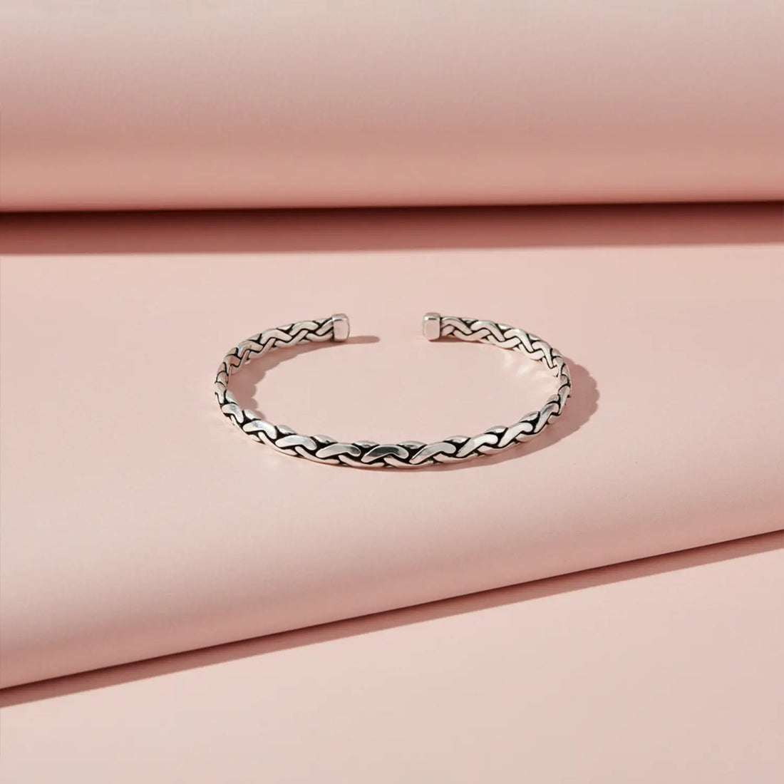 Braided Pure Silver Cuff Bracelet - Made With Pure 925 Silver