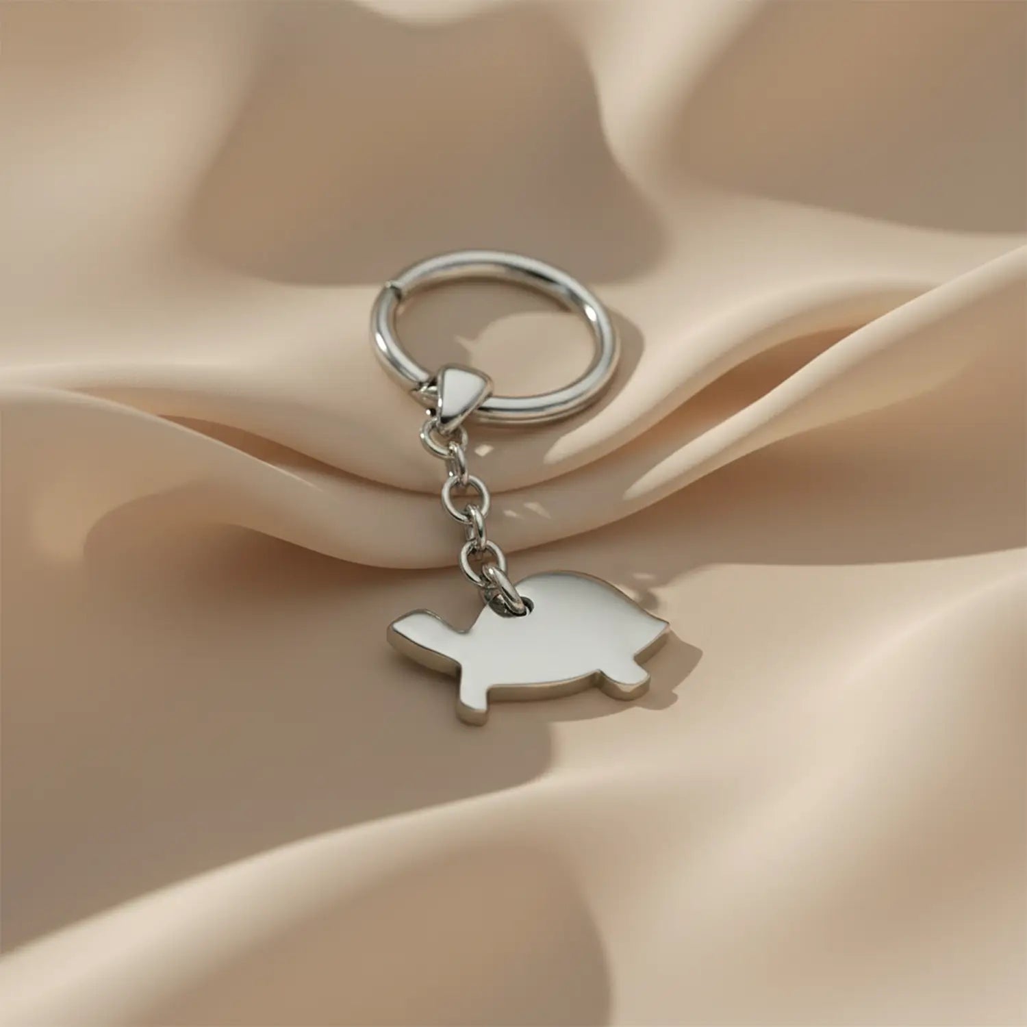 Pure Silver Turtle Keychain - Made With Pure 925 Silver