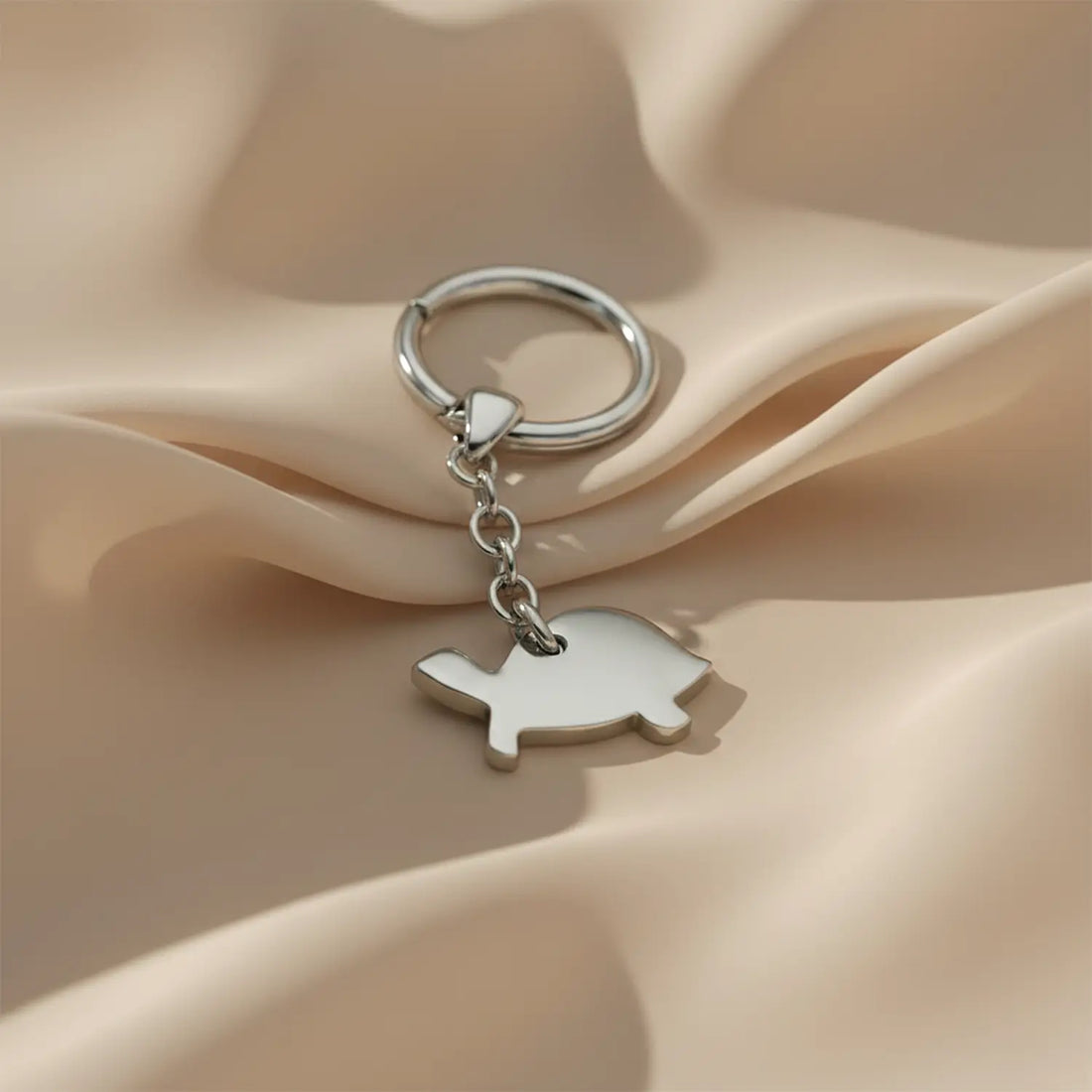 Pure Silver Turtle Keychain - Made With Pure 925 Silver