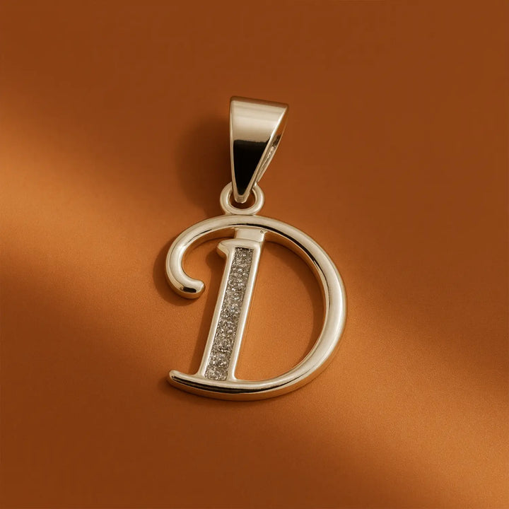 Silver Initial “D” Pendant - Made With Pure 925 Silver