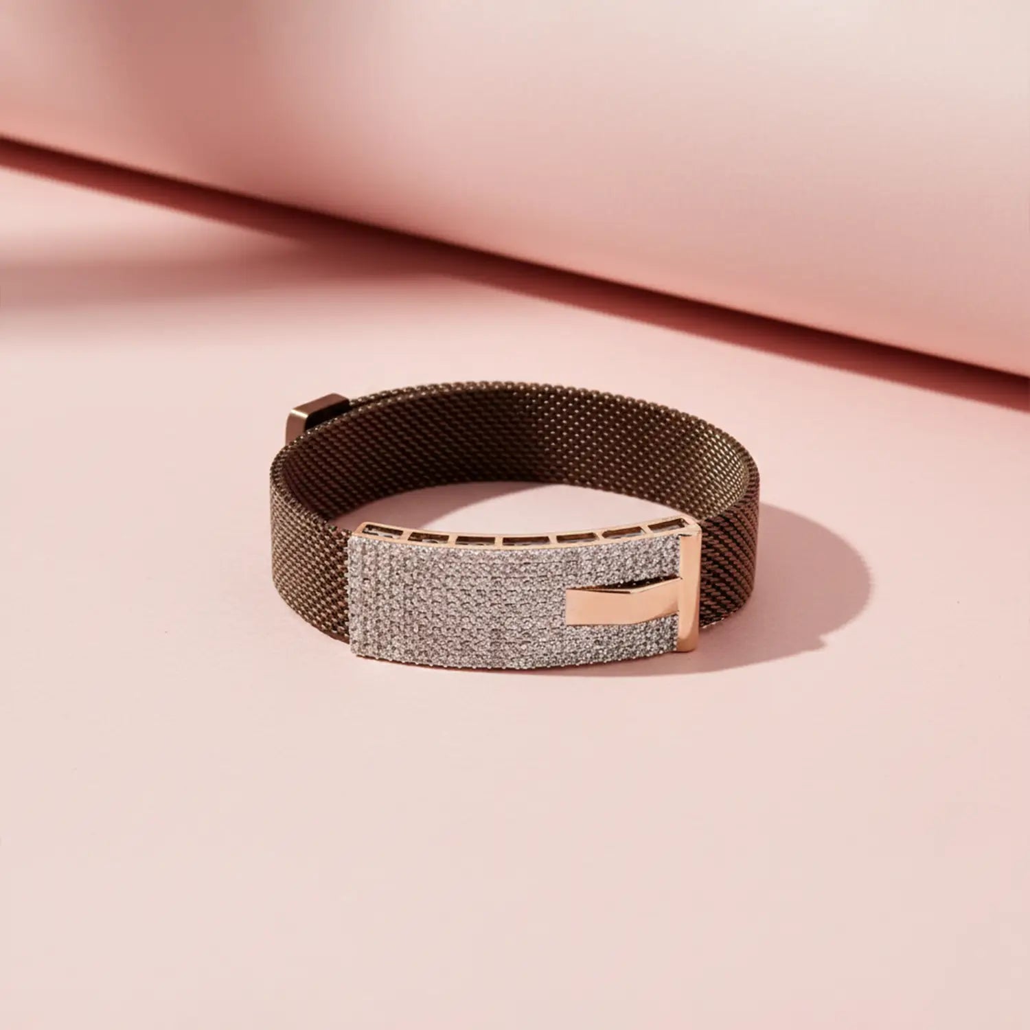 Men’s Mesh Bracelet with Silver Stone- Made With Pure 925 Silver