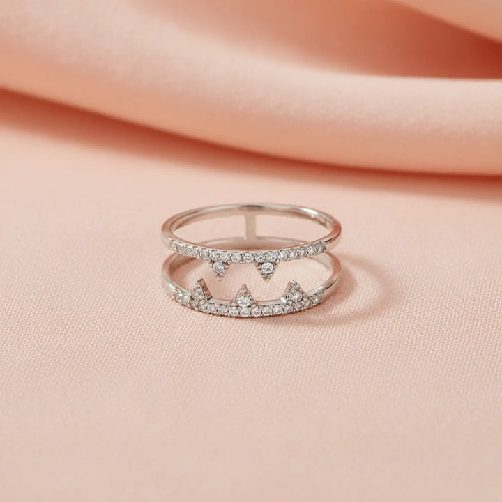 Double Band Pure Silver Ring - Made With Pure 925 Silver