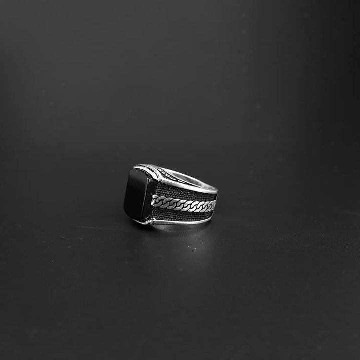 Black Onyx Gemstone Silver Ring - Made With Pure 925 Silver