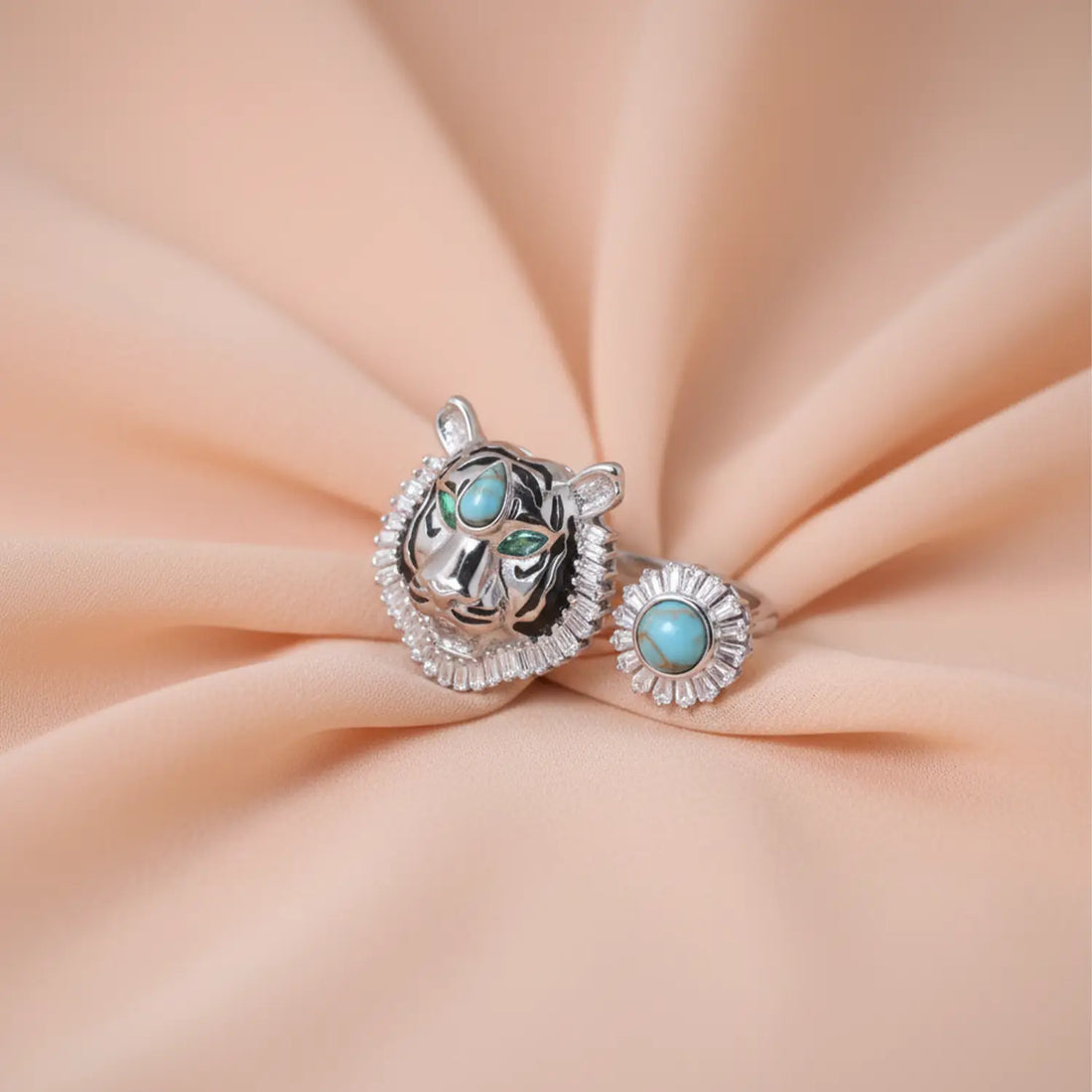 Royal Tiger Turquoise Sterling Silver Ring - Made With Pure 925 Silver