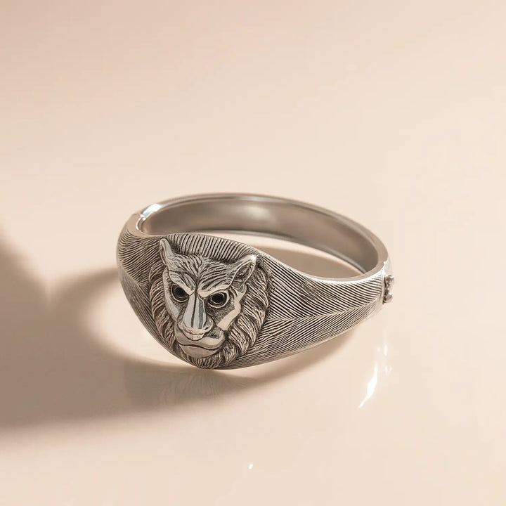 Regal Face Head Silver Kada- Made With Pure 925 Silver