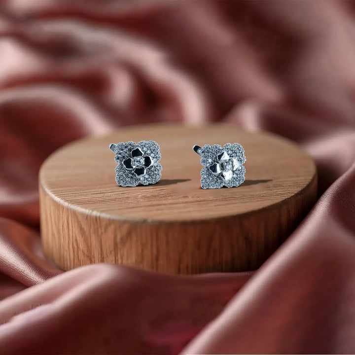 Silver Floral Statement Earring- Made With Pure 925 Silver