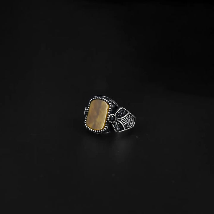Pure Silver Tiger Eye Stone Ring - Made With Pure 925 Silver