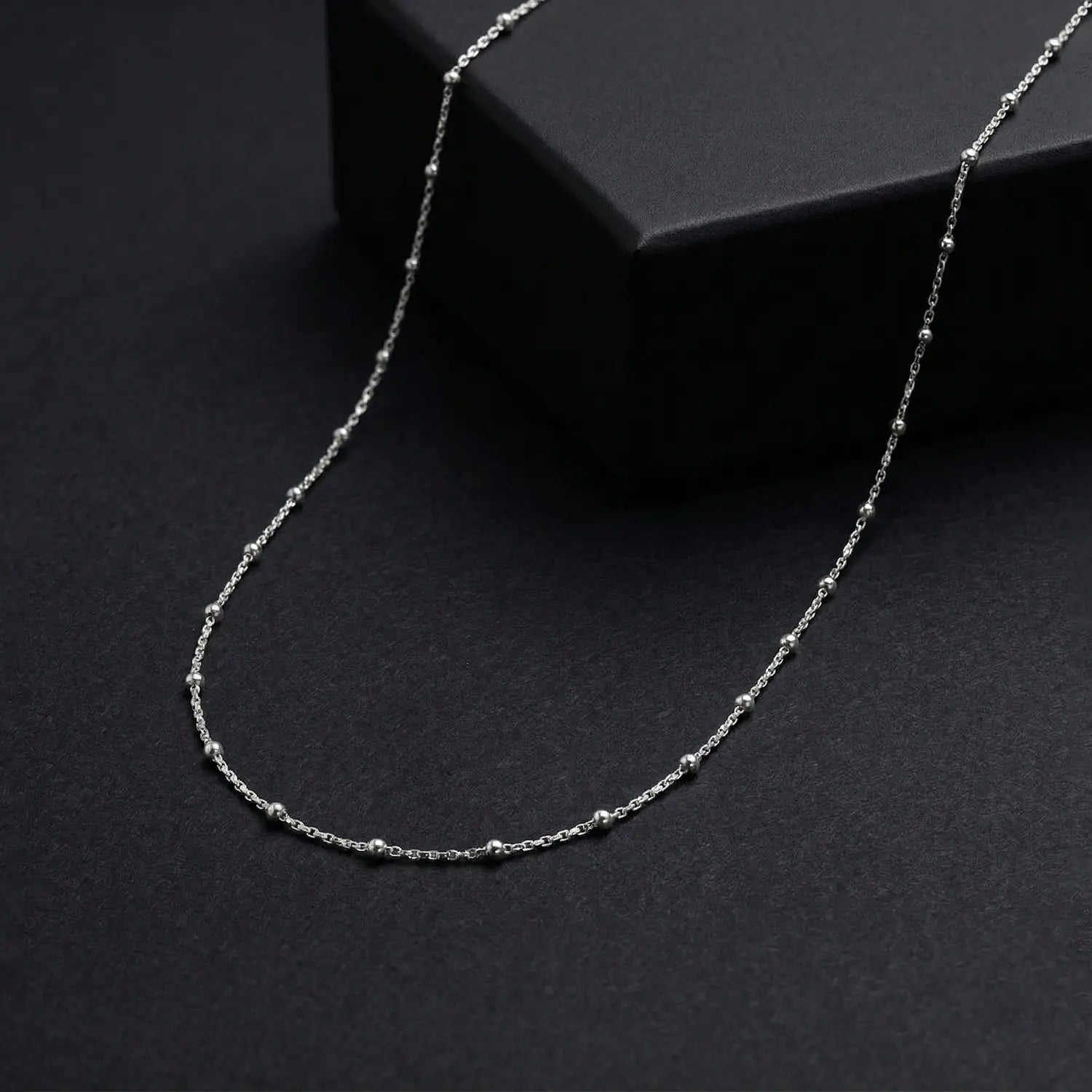 Elegant Beaded Minimal Chain- Made With Pure 925 Silver