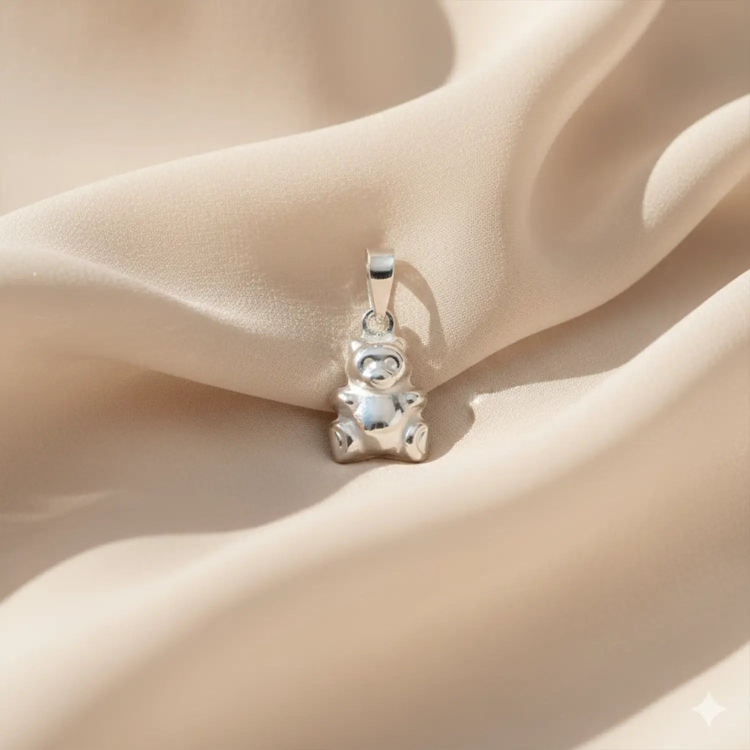 Pure Silver Teddy Bear Pendant- Made With Pure 925 Silver