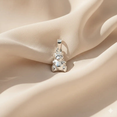 Pure Silver Teddy Bear Pendant- Made With Pure 925 Silver