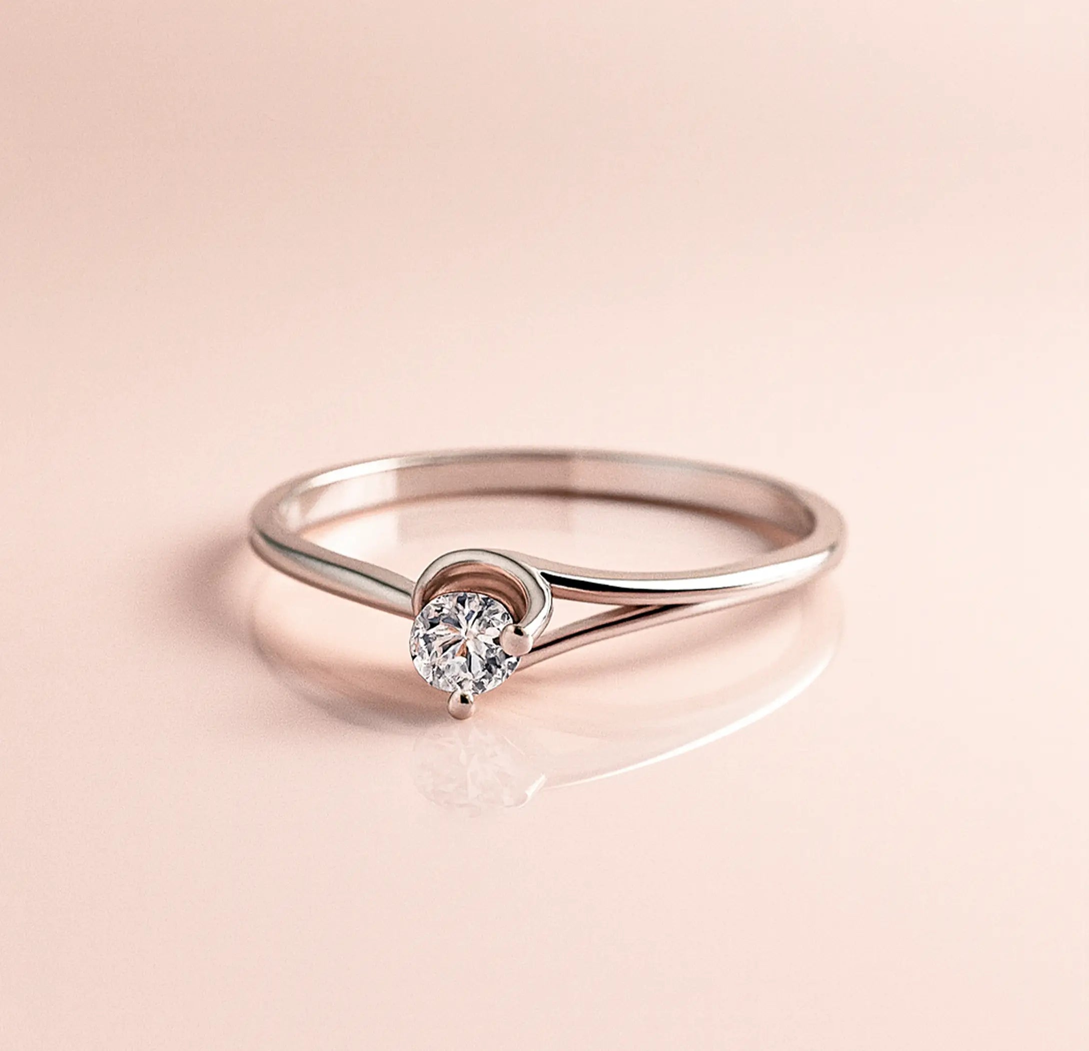 Heart-Hug Solitaire Silver Ring - Made With Pure 925 Silver