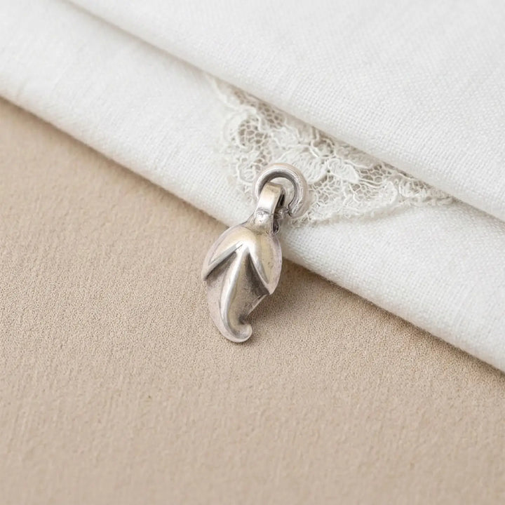 Elegant Leaf Curve Pure Silver Pendant - Made With Pure 925 Silver