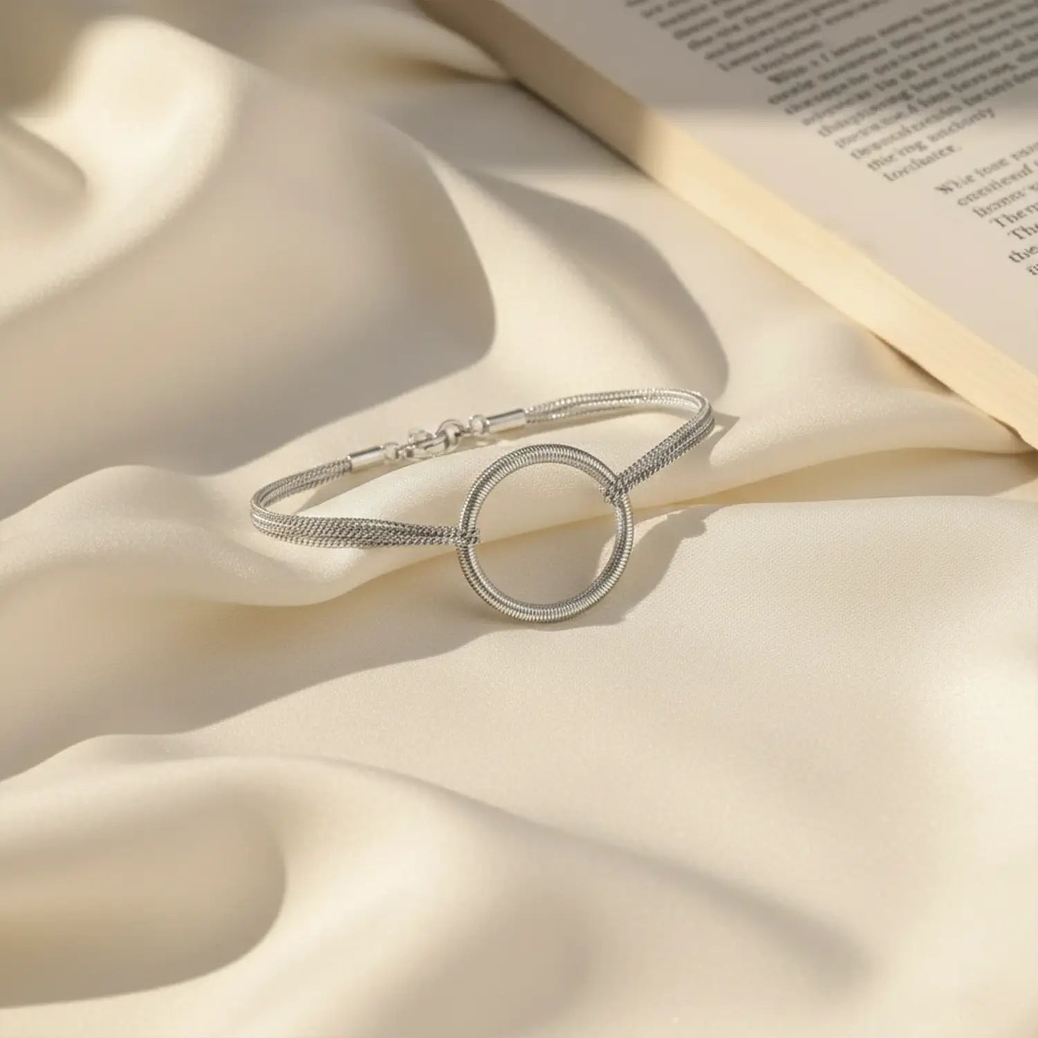 Minimalist Silver Circle Bracelet - Made With Pure 925 Silver