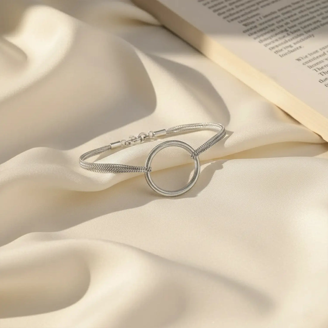 Minimalist Silver Circle Bracelet - Made With Pure 925 Silver