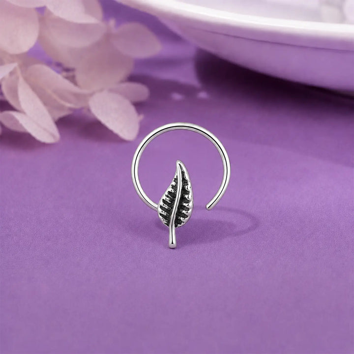 Pure Silver Leaflet Nose Pin- Made With Pure 925 Silver