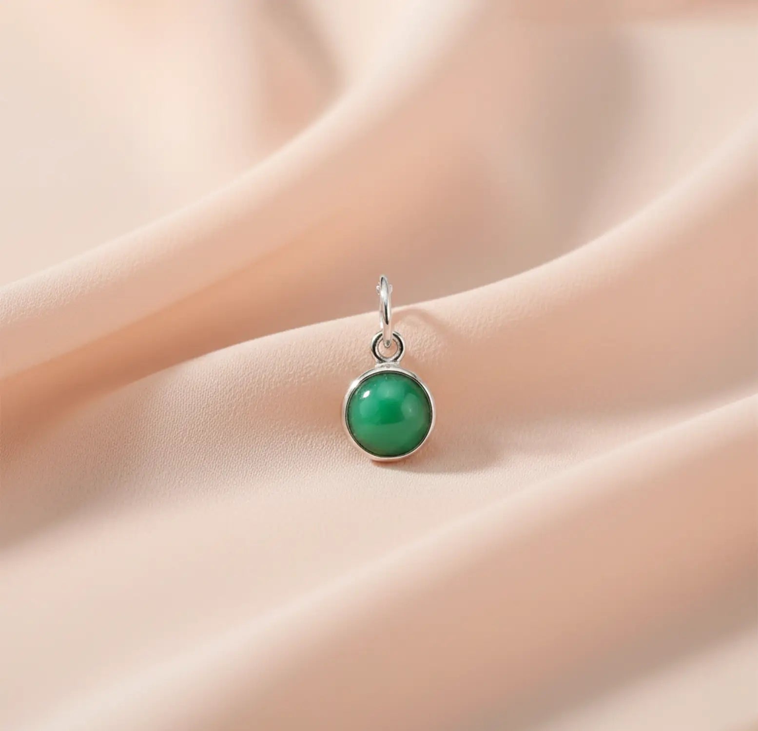 Pure Silver Green Gemstone Pendant- Made With Pure 925 Silver