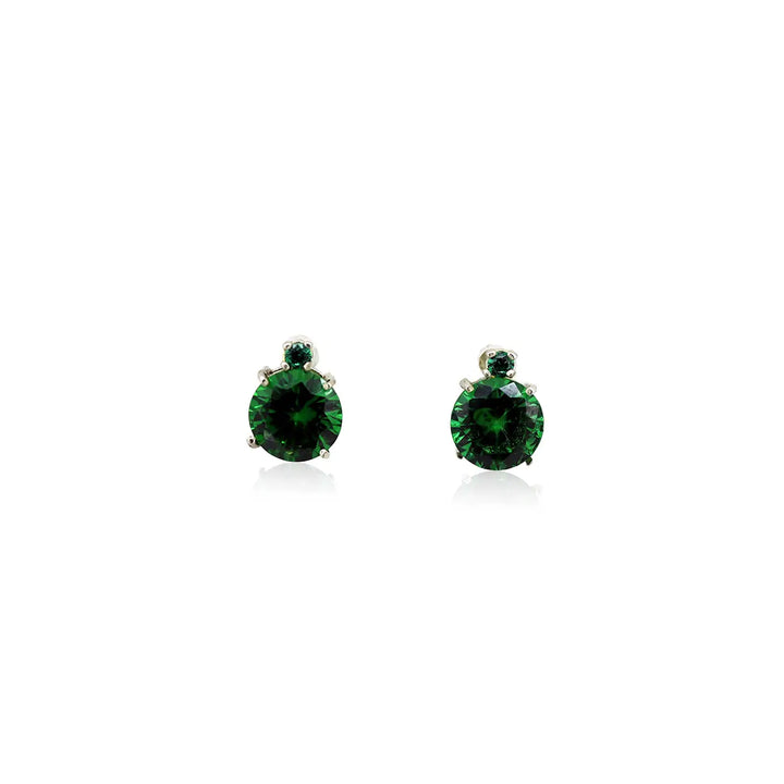 Pure Silver Green Stone Earrings- Made With Pure 925 Silver