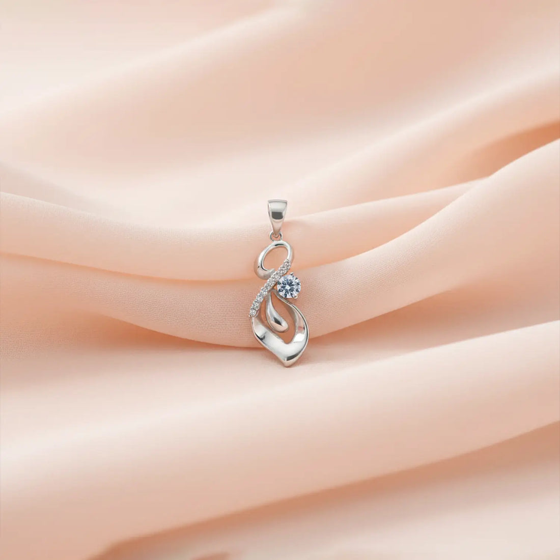 Pure Silver Floral Twist Pendant- Made With Pure 925 Silver