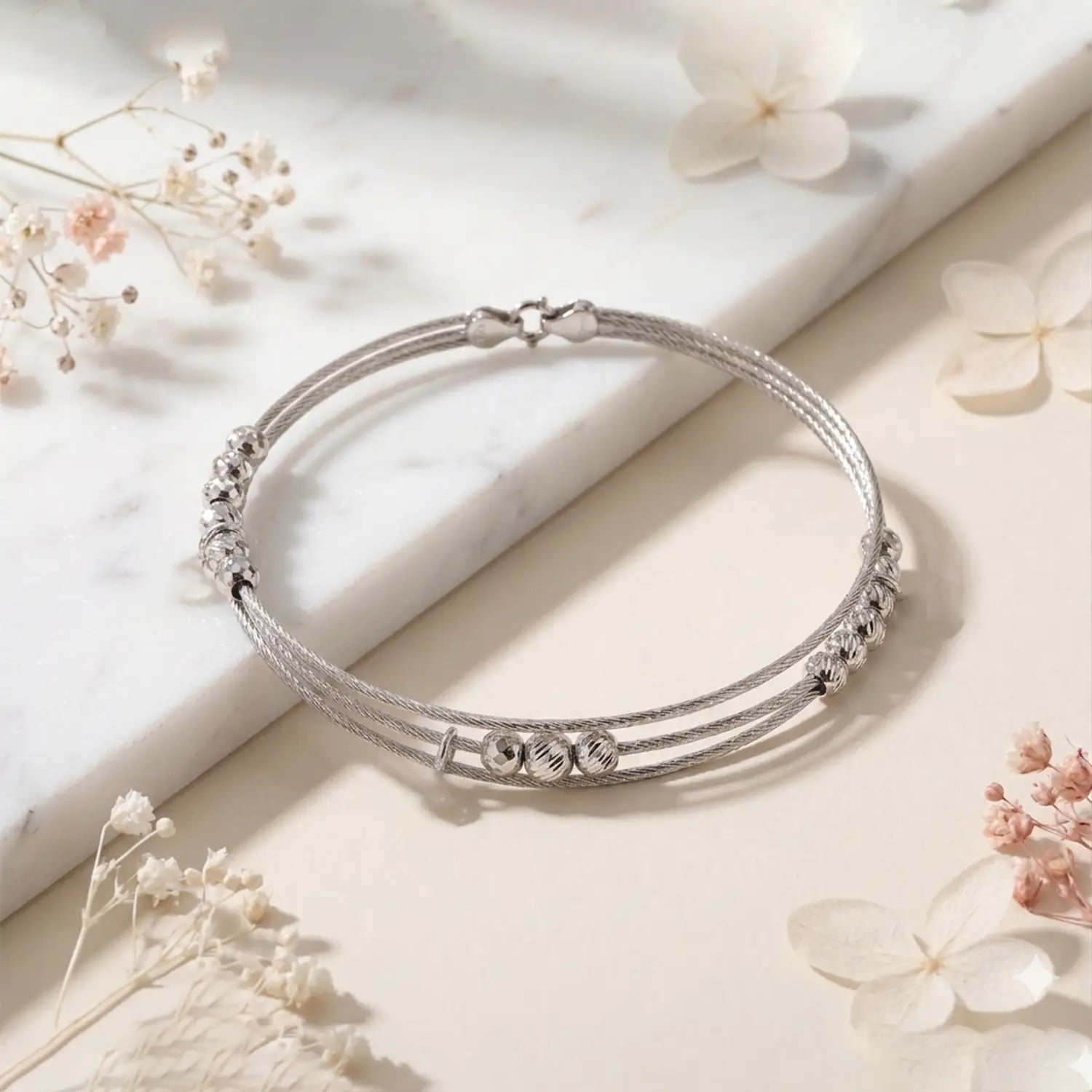 Dual Line Elegance Silver Bracelet - Made With Pure 925 Silver