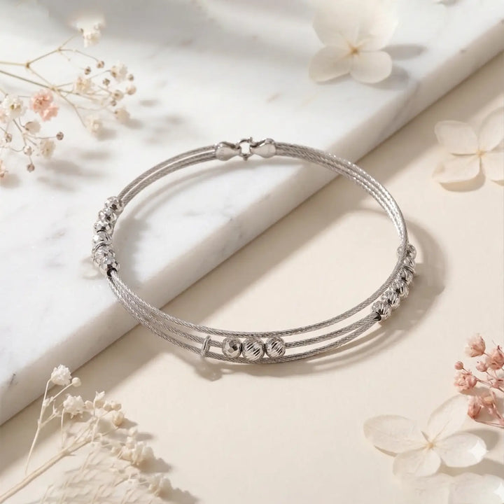 Dual Line Elegance Silver Bracelet - Made With Pure 925 Silver