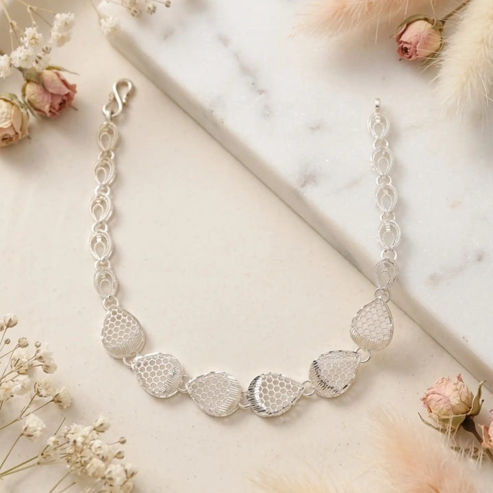 HoneyDrop Elegance Silver Bracelet - Made With Pure 925 Silver