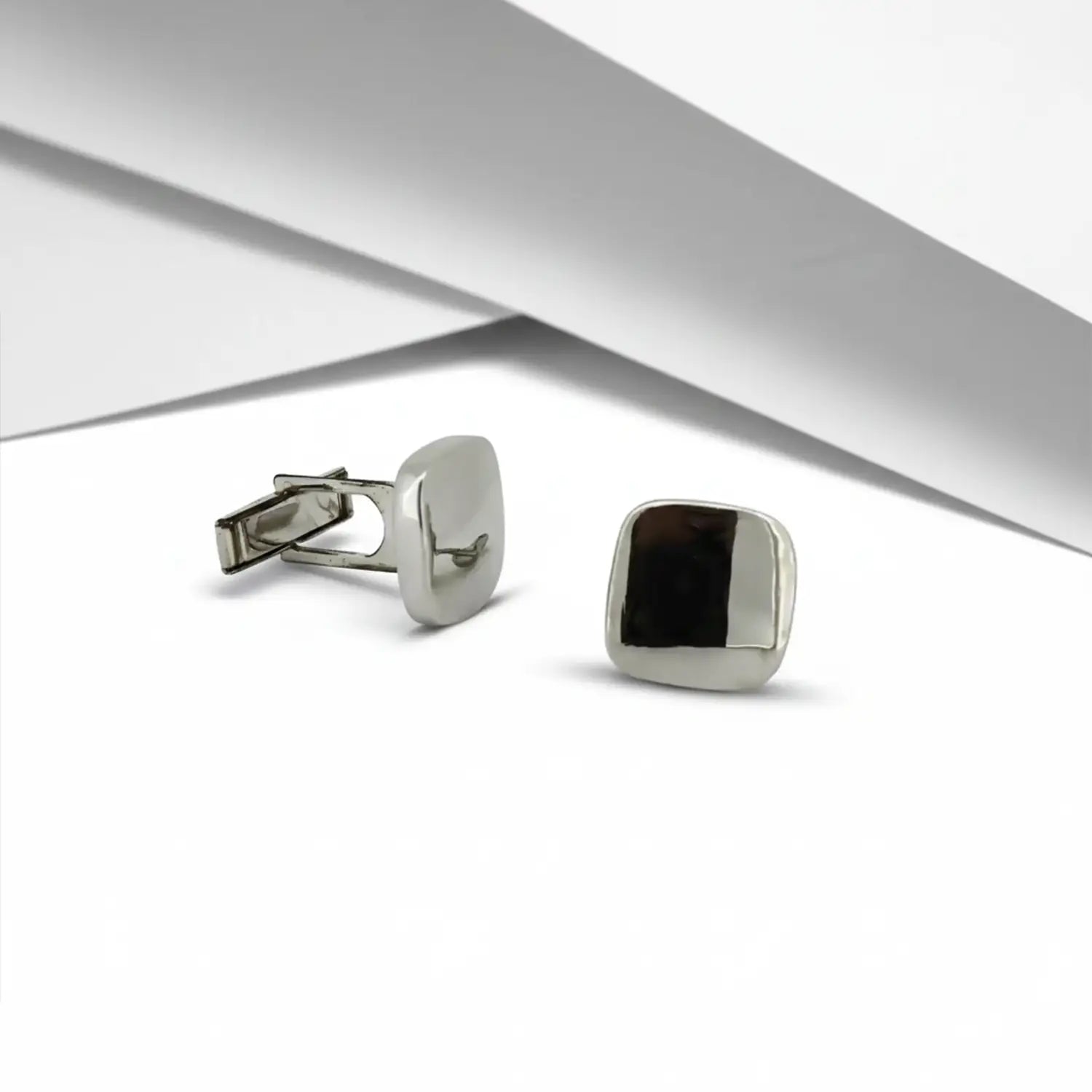 Minimalist Pure Silver Square Cufflinks for Men  - Made With Pure 925 Silver
