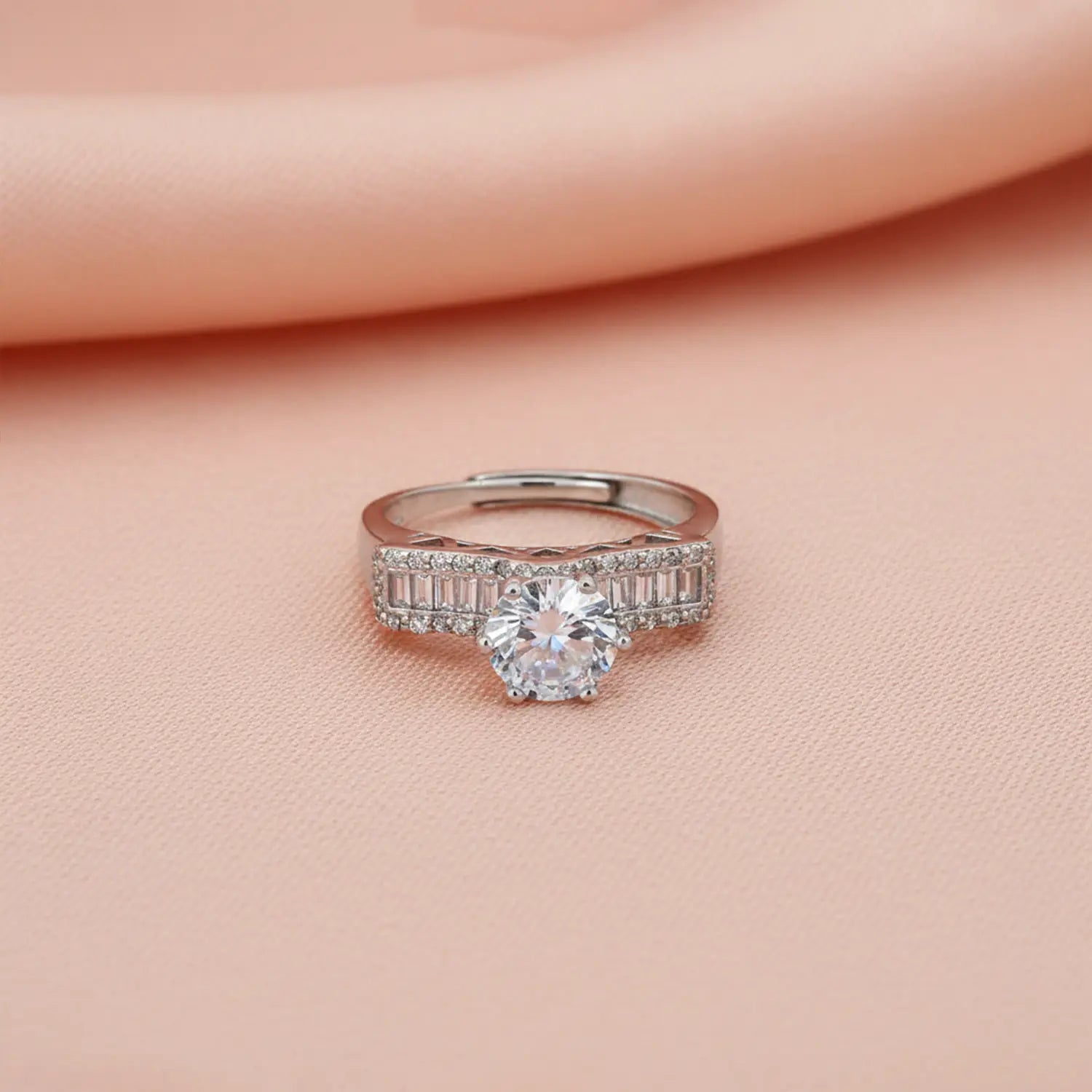 Radiant Solitaire Elegance Silver Ring - Made With Pure 925 Silver
