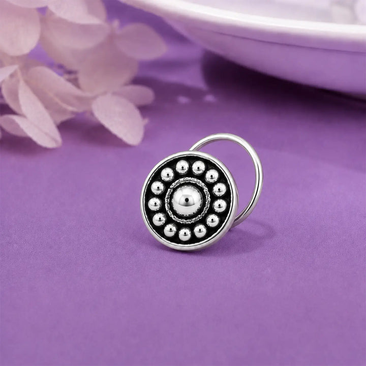 Classic Floral Pure Silver Nose Pin- Made With Pure 925 Silver