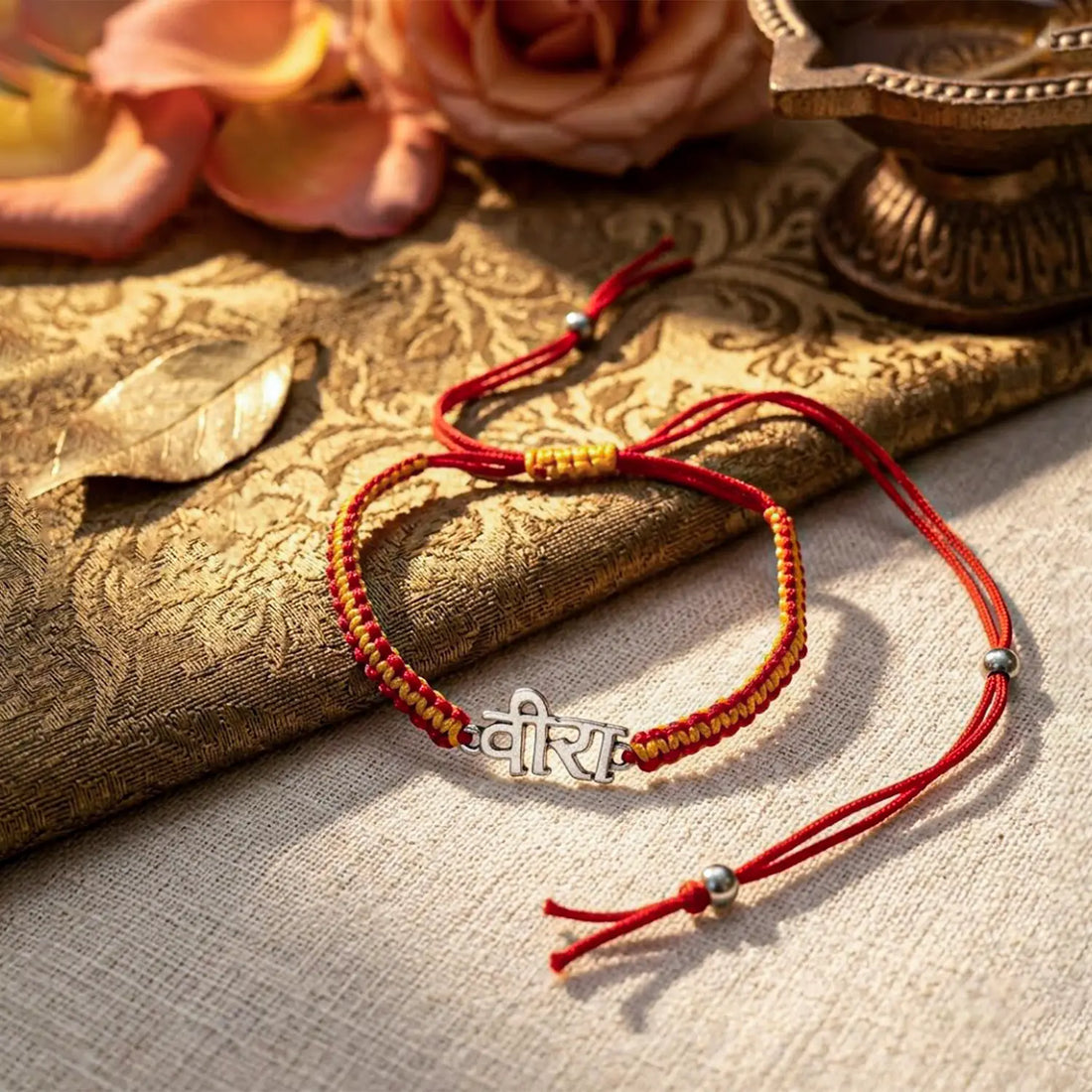 Veera Name Silver Rakhi Bracelet - Made With Pure 925 Silver