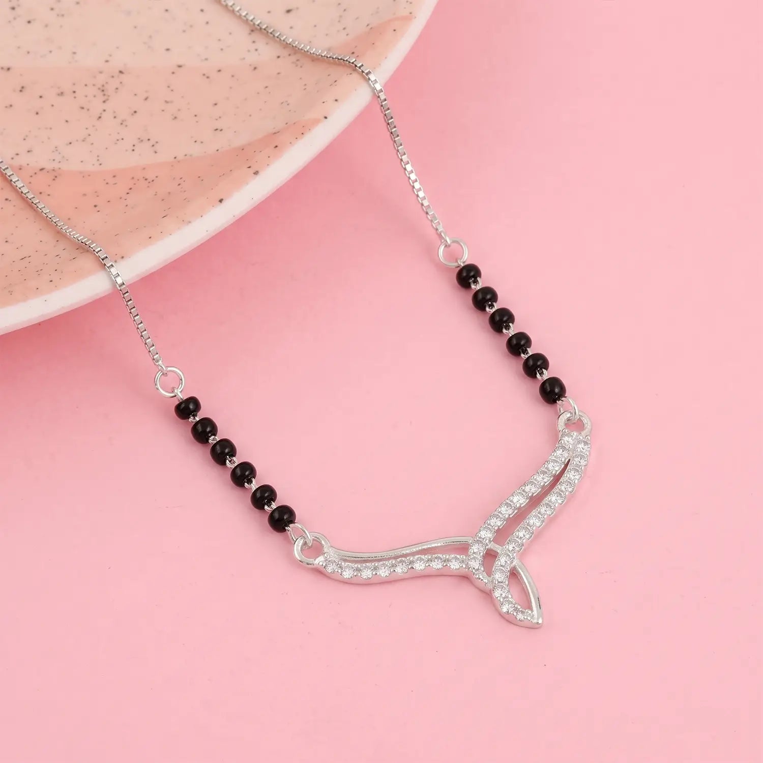 Elegant CZ Silver Mangalsutra - Made With Pure 925 Silver