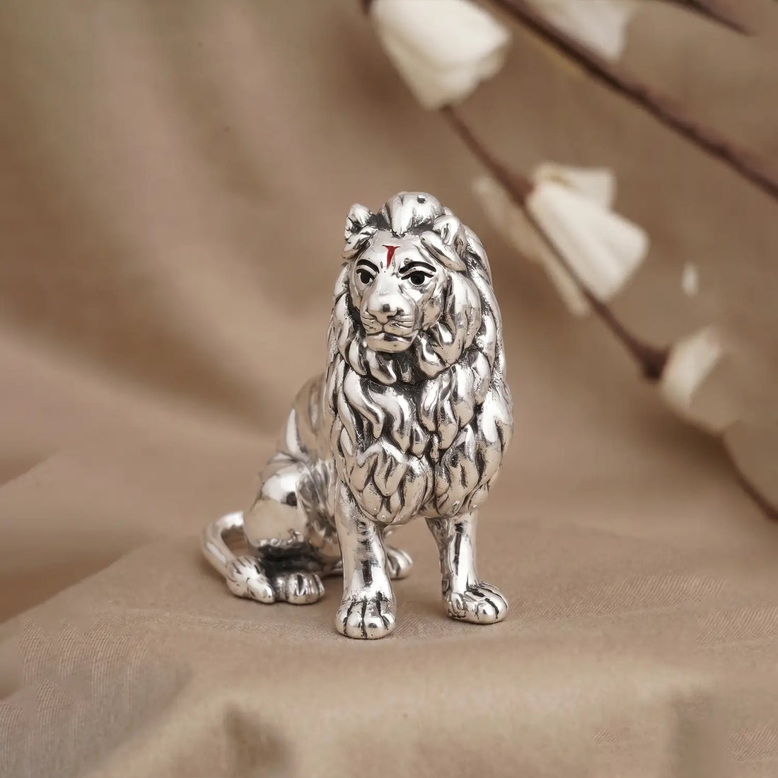 Divine Lion Blessing Idol - Made With Pure 925 Silver