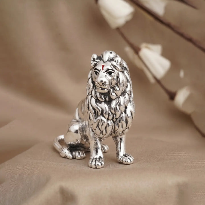 Divine Lion Blessing Idol - Made With Pure 925 Silver
