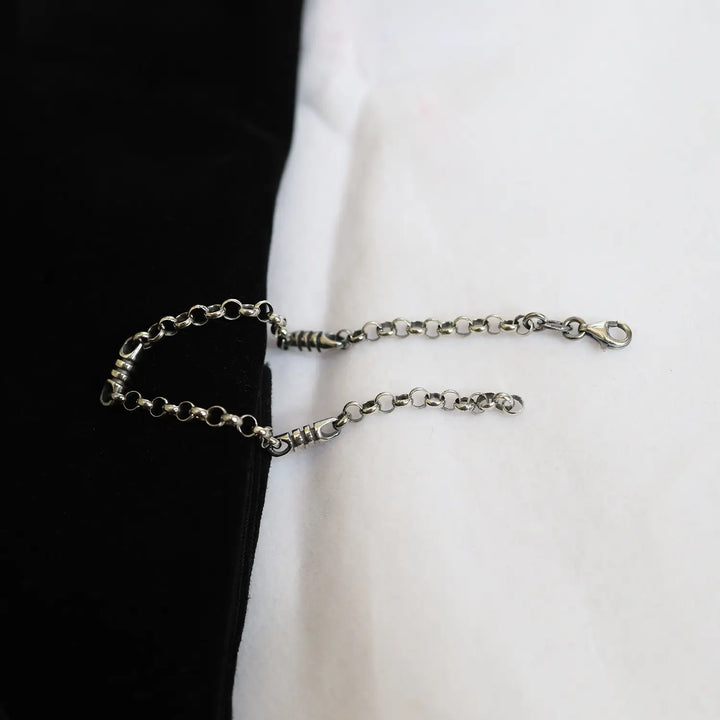 Oxidized Round-Link Silver Bracelet - Made With Pure 925 Silver