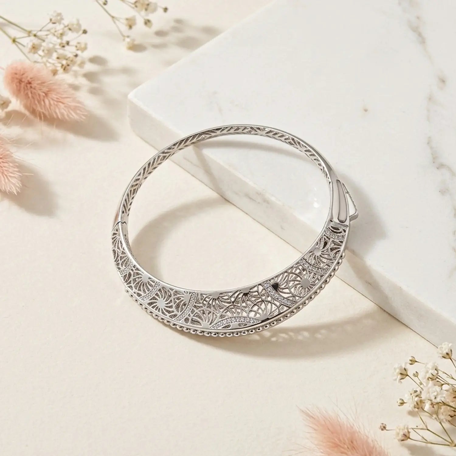 Elegant Pure Silver Cutwork Designer Bracelet - Made With Pure 925 Silver
