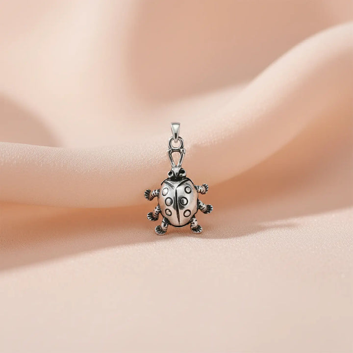 Pure Silver Ladybug Pendant - Made With 925 Pure Silver