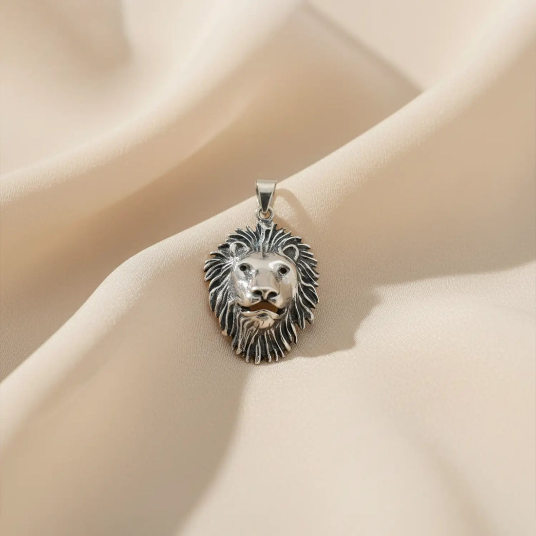 Pure Silver Lion Head Pendant- Made With Pure 925 Silver