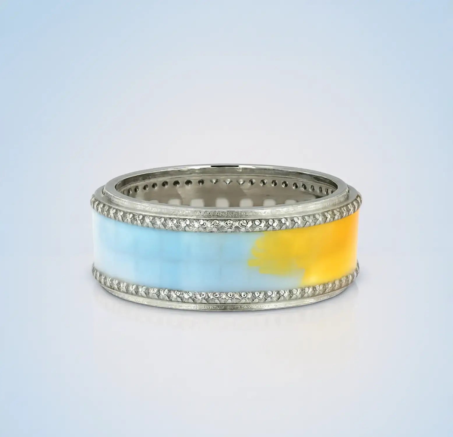 Sunset Glow Pure Silver Band Ring - Made With Pure 925 Silver