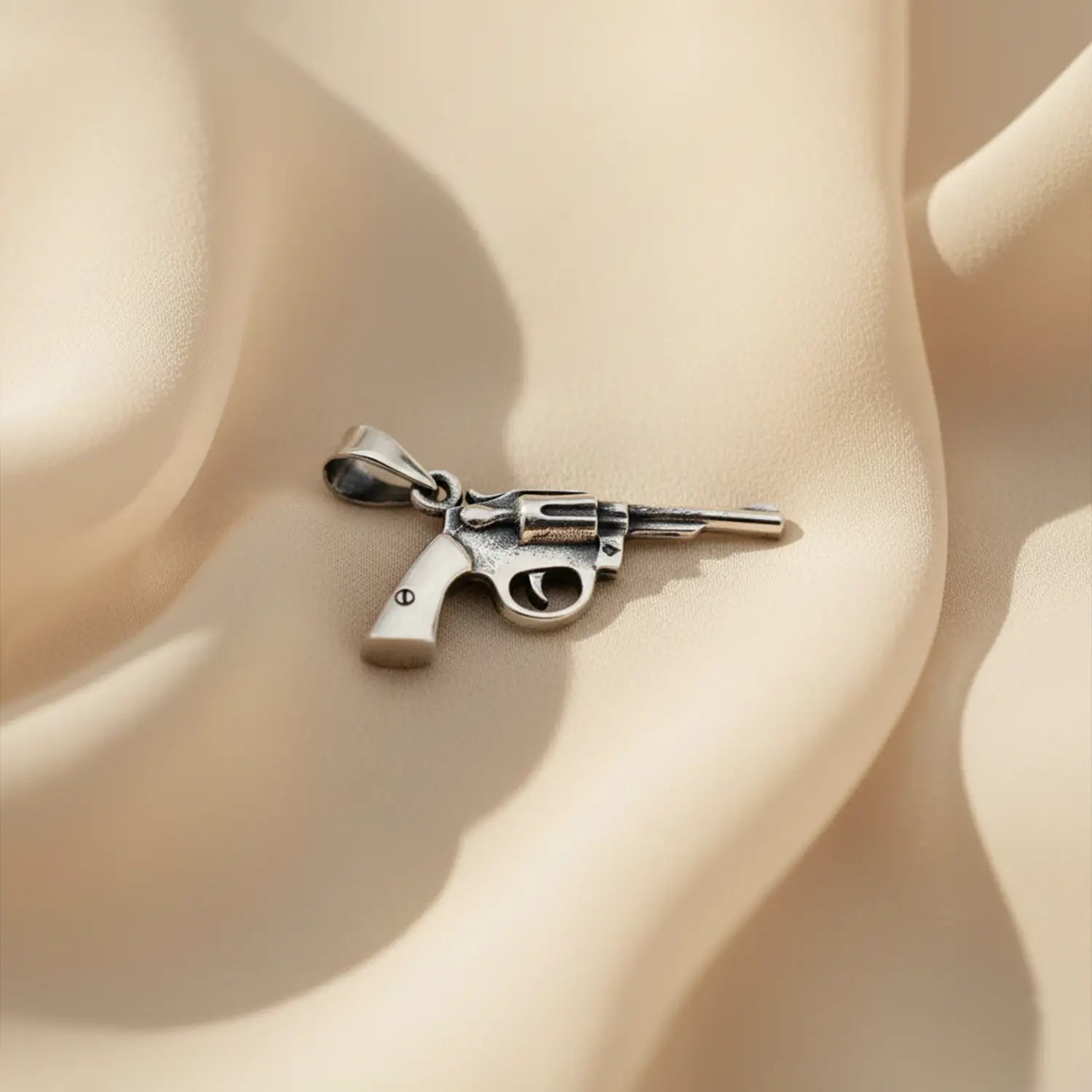 Revolver Design Pure Silver Pendant- Made With Pure 925 Silver