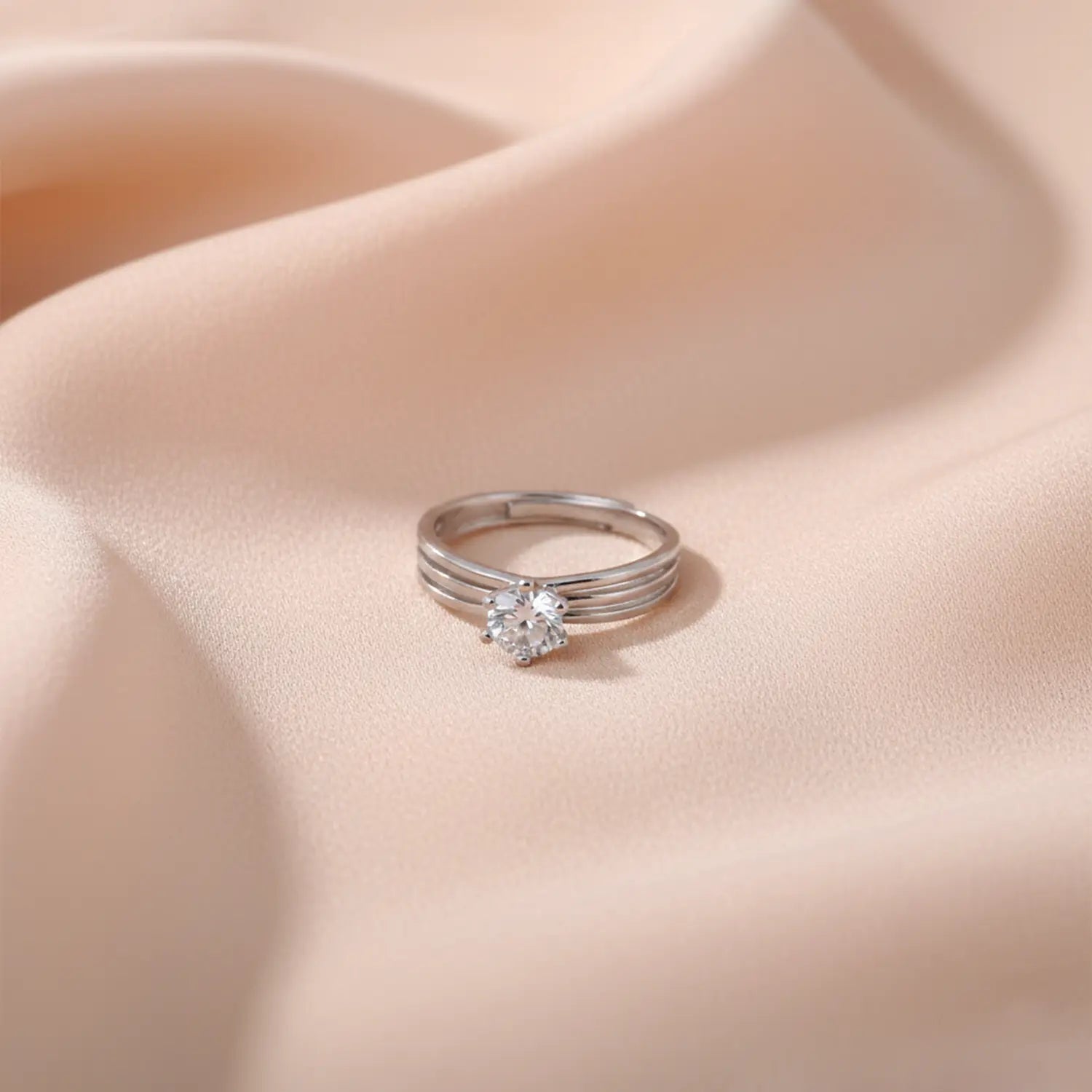 Classic Solitaire Sterling Silver Ring - Made With Pure 925 Silver